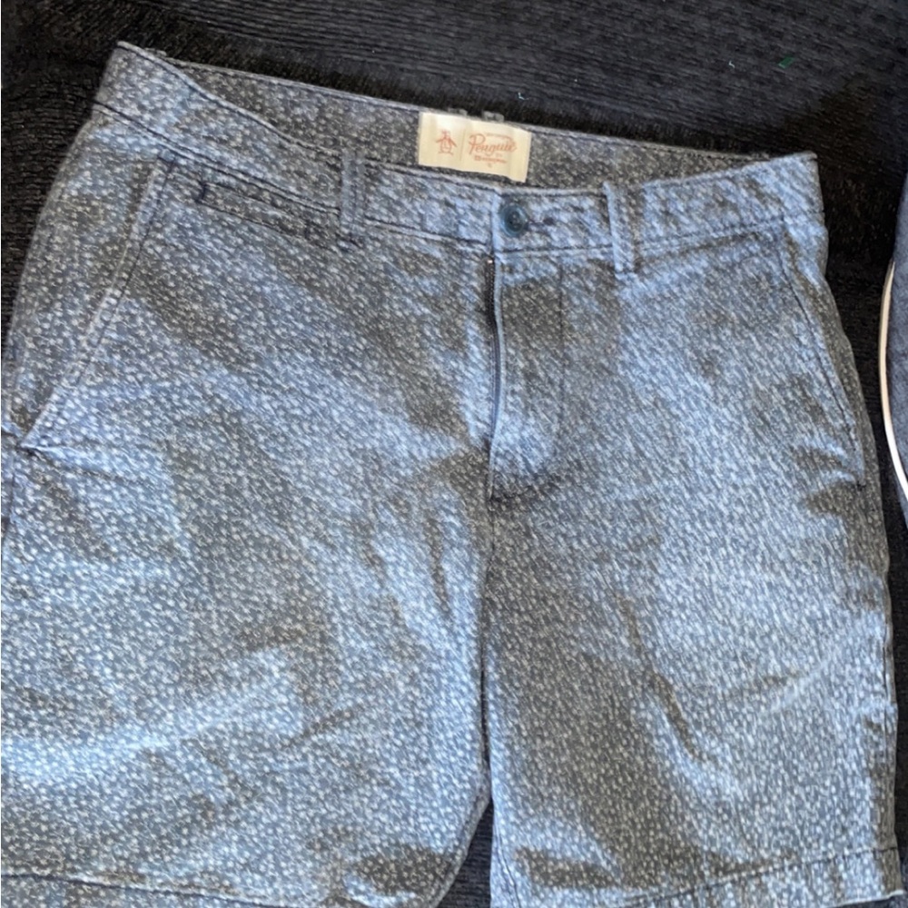 Original Penguin by Munsingwear Chino Shorts Men's 31 Blue Flat Front Pockets